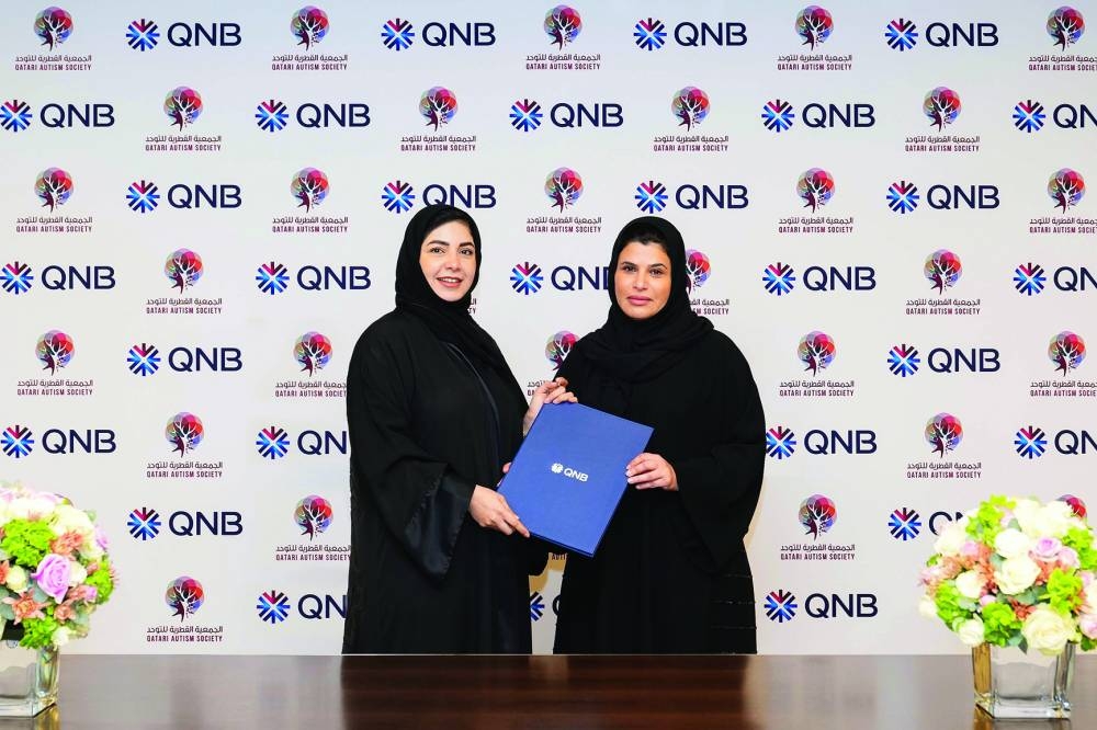 The agreement was signed by Heba al-Tamimi, Senior Executive Vice President (Group Communication) at QNB and Sheikha Jawaher bint Fahad bin Jassim bin Jaber al-Thani, Chairperson, Qatari Autism Society.