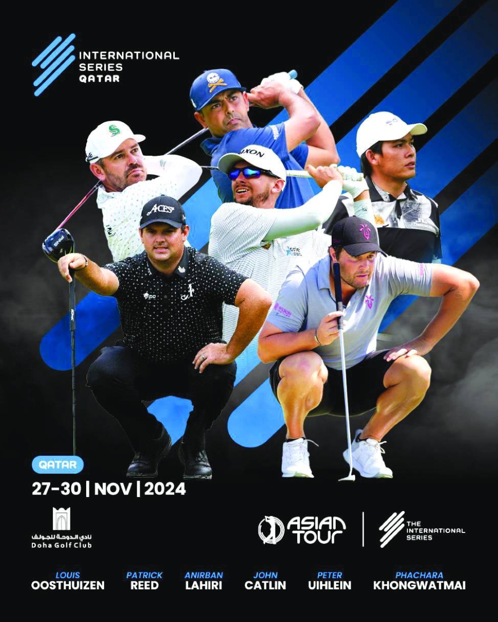 
From Left: Patrick Reed, Charl Schwartzel and Louis Oosthuizen will be the star attractions at the International Series Qatar. 