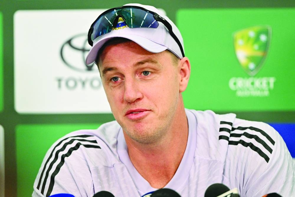 India’s bowling coach Morne Morkel speaks at a press conference at the Optus Stadium in Perth on Wednesday. (AFP)