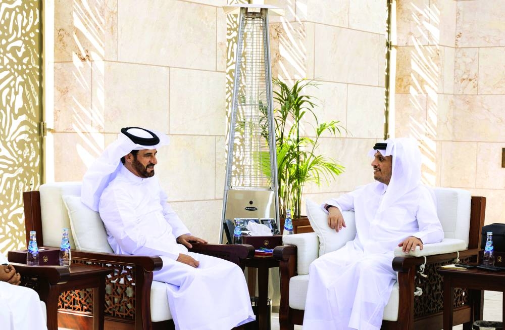 
Qatar’s Prime Minister and Minister of Foreign Affairs HE Sheikh Mohammed bin Abdulrahman bin Jassim al-Thani with FIA President Mohammed Ben Sulayem. 