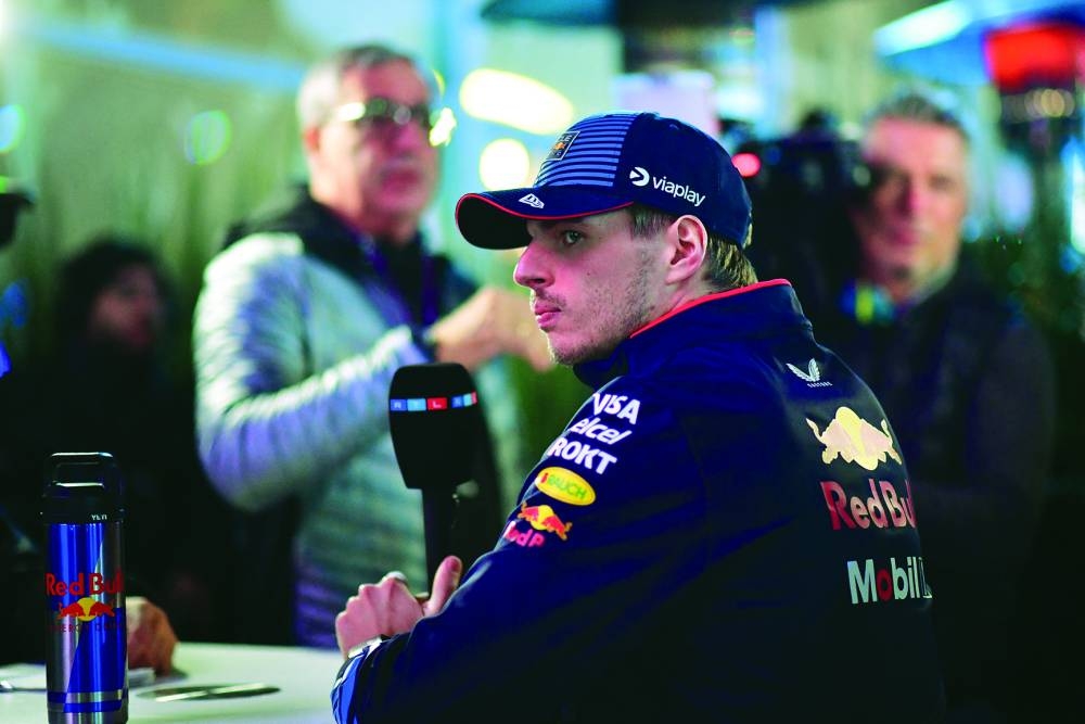 Red Bull Racing driver Max Verstappen during media availabilities at Las Vegas Circuit on Thursday.