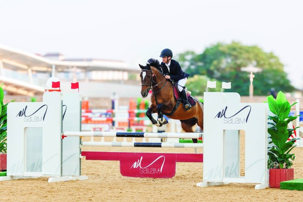 
The Amateur Class was won by Yousuf Abdulrahman al-Muftah, with Musharaf Khalifa al-Kuwari and Jassim Adel al-Saegh finishing second and third, respectively. Ali al-Rumaihi, Qatar Equestrian Federation Board Member, honoured the podium winners. 