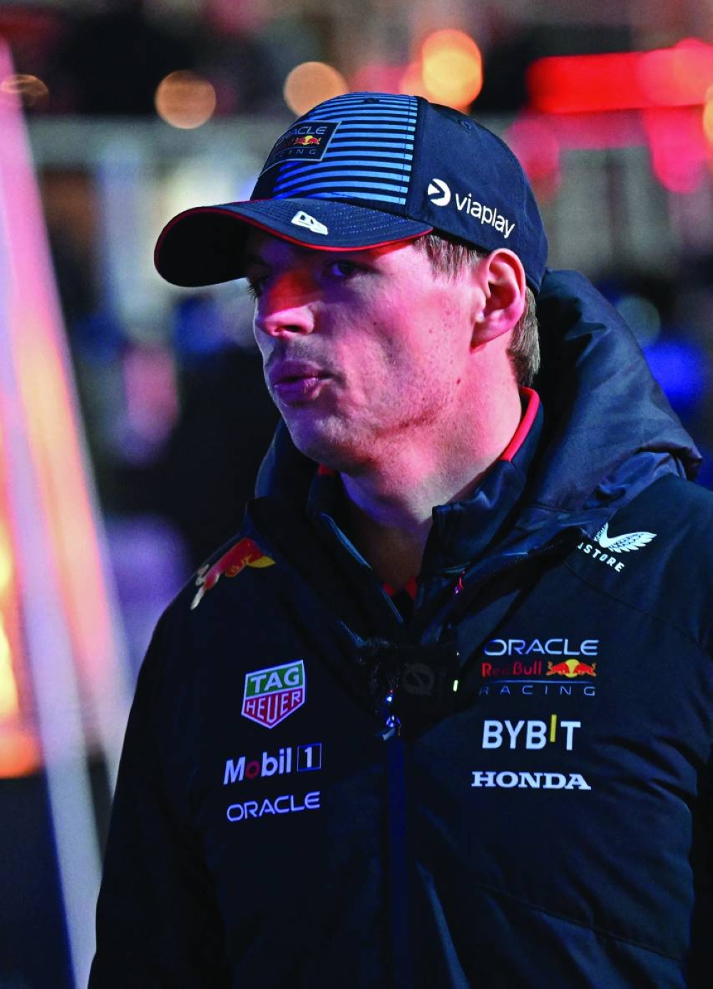 Red Bull Racing's Dutch driver Max Verstappen arrives for the third practice session ahead of the Las Vegas Formula One Grand Prix in Las Vegas, Nevada on November 22, 2024. (AFP)