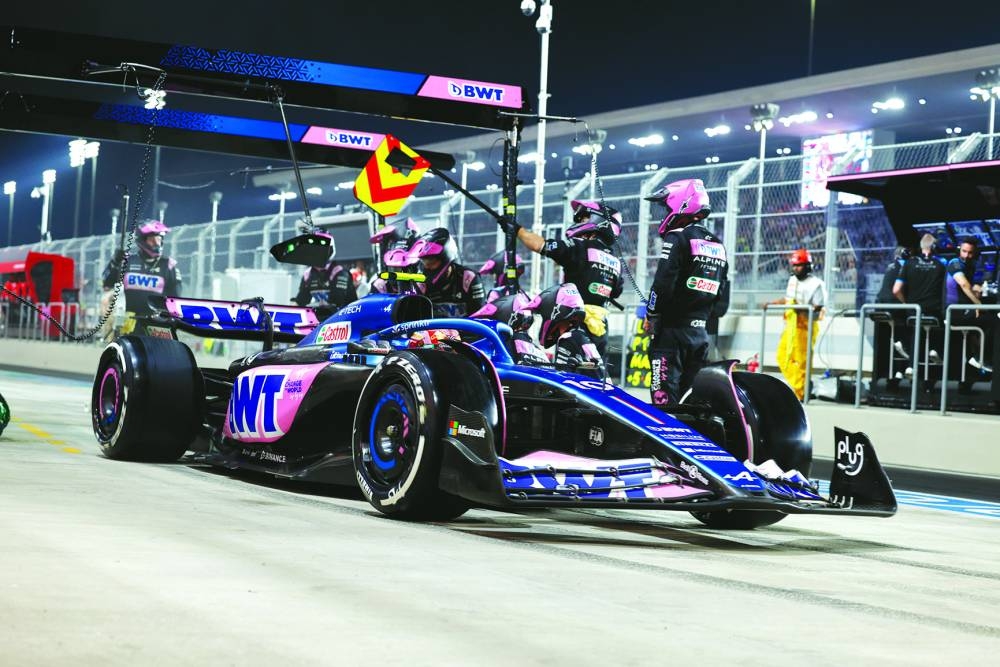 Pierre Gasly (Alpine A523) in the pits.
