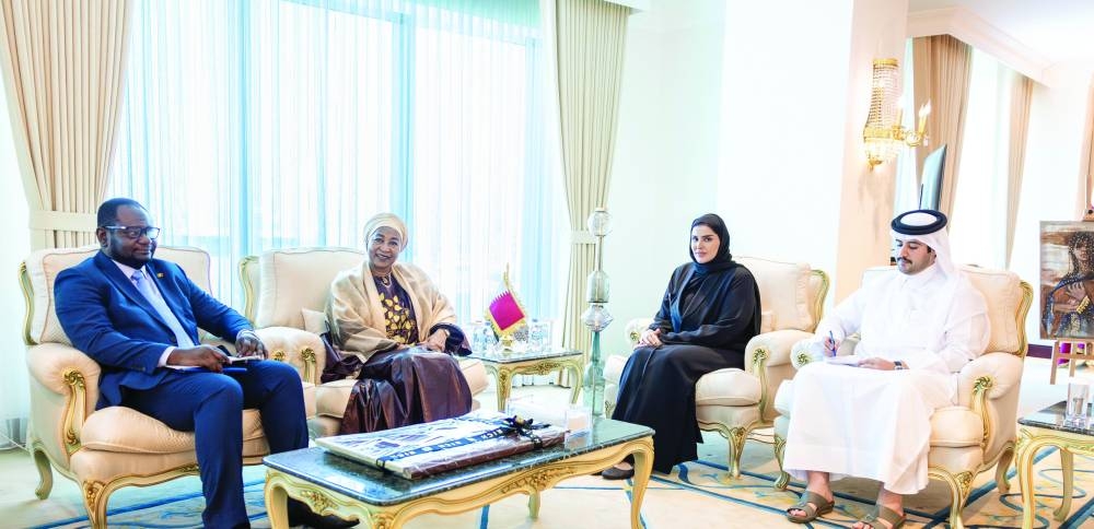 HE the Minister of State for International Co-operation Maryam bint Ali bin Nasser al-Misnad meets with the Ambassador of the Republic of Mali Sidibe Dedeou Ousmane.