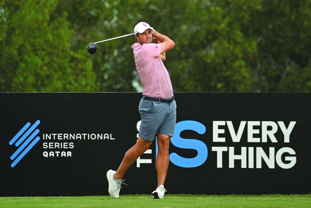 Peter Uihlein in action during the round two of the International Series Qatar at the Doha Golf Club on Thursday. PictureS: Asian Tour