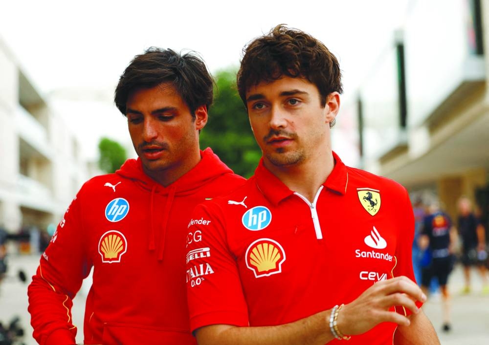Ferrari's Carlos Sainz Jr (left) and Charles Leclerc.