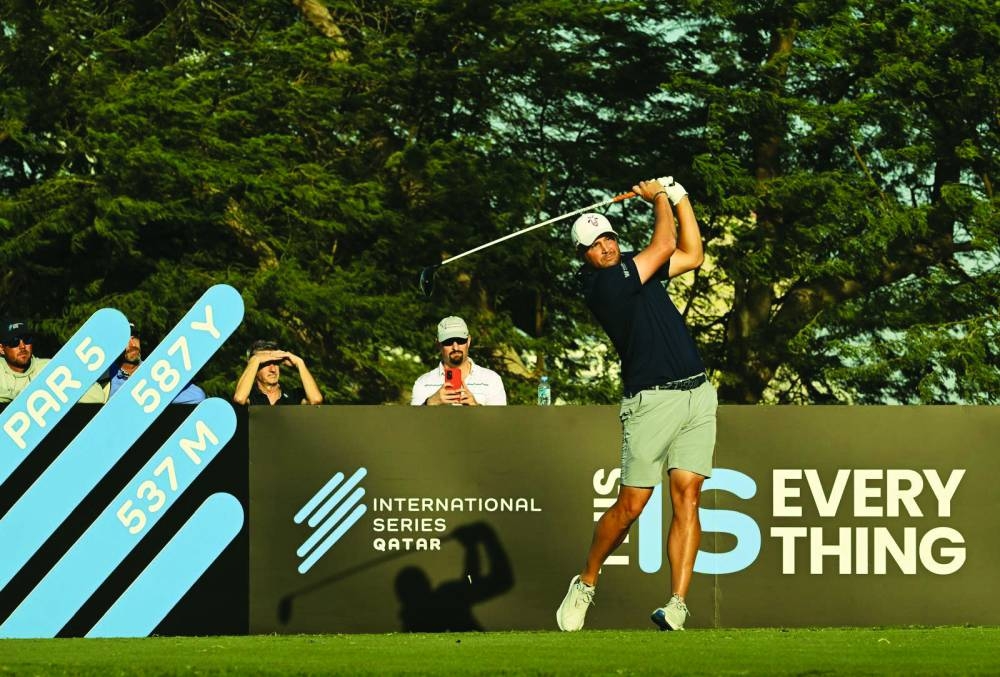 Leader Peter Uihlein tees off during the round three of the International Series Qatar at the Doha Golf Club on Friday. PICTURE: Asian Tour