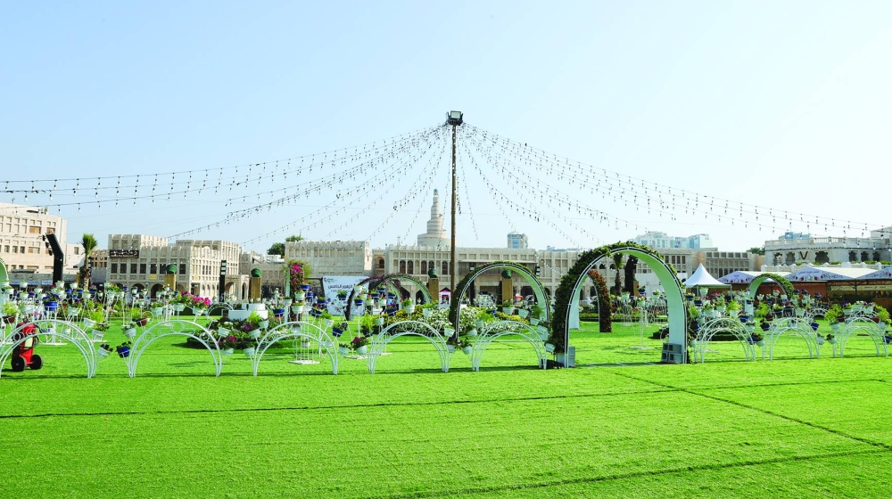 The flower exhibition is open in the western square of Souq Waqif in Doha. PICTURES: Ram Chand