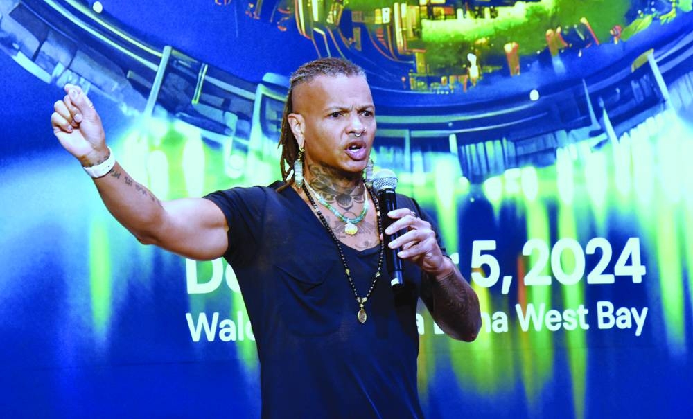 Dr Moriba Jah delivering the keynote address. PICTURES: Thajudheen