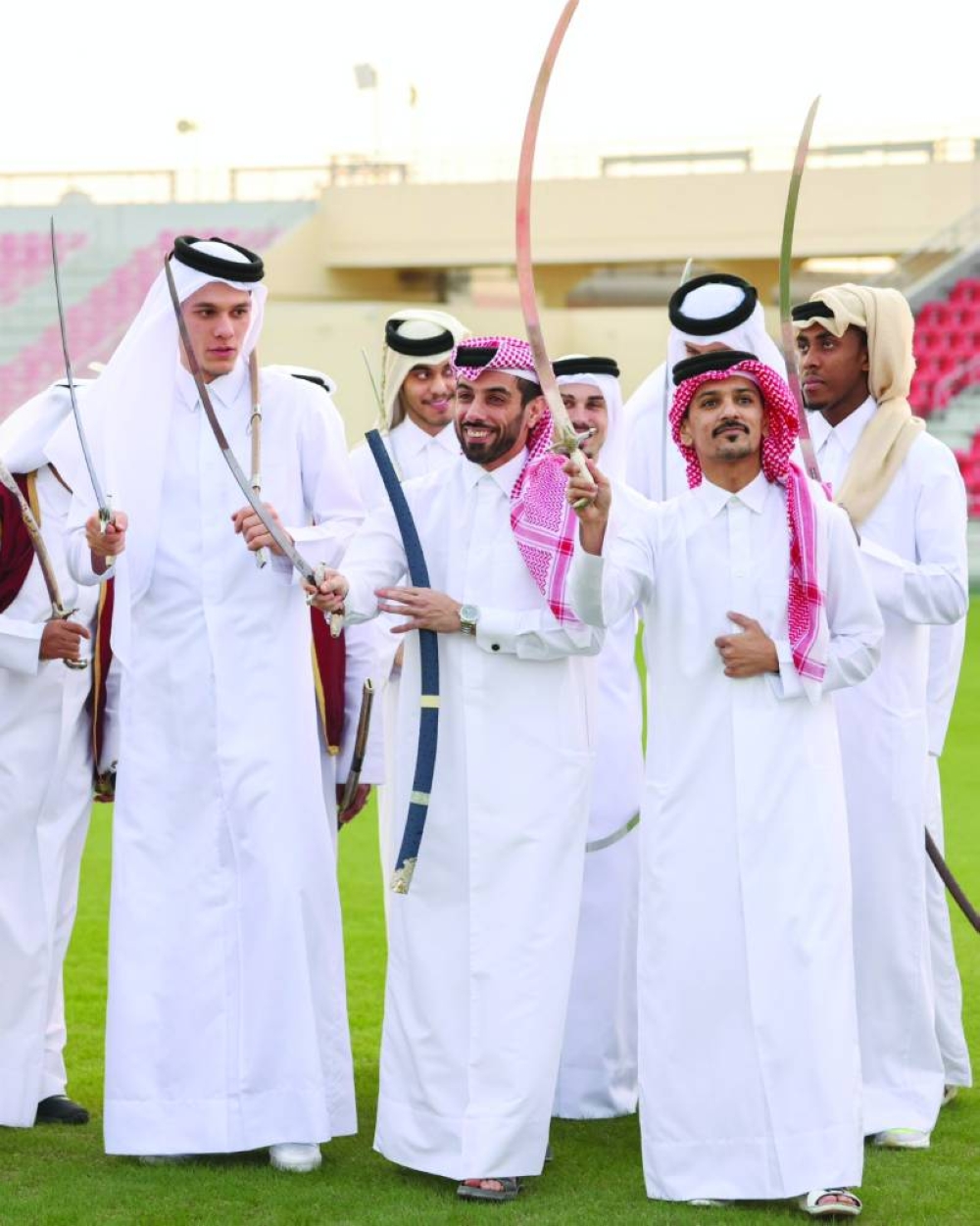
Al Arabi players celebrating Qatar National Day.
 