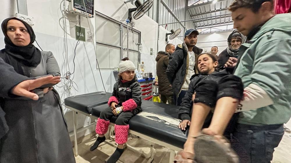 Wounded Palestinian children receive treatment at a hospital, in the aftermath of an Israeli strike, in Nuseirat in the central Gaza Strip, on Friday. REUTERS