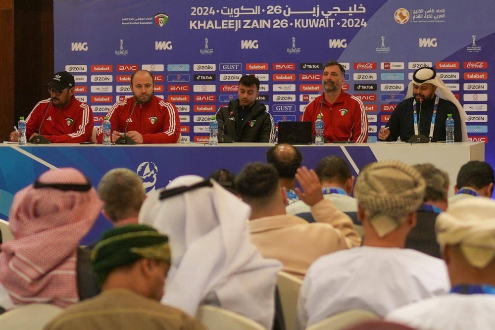 Kuwait’s head coach Juan Pizzi during a press conference in Kuwait City on Friday. Kuwait face Oman on Saturday in their Gulf Cup opening clash on Saturday.