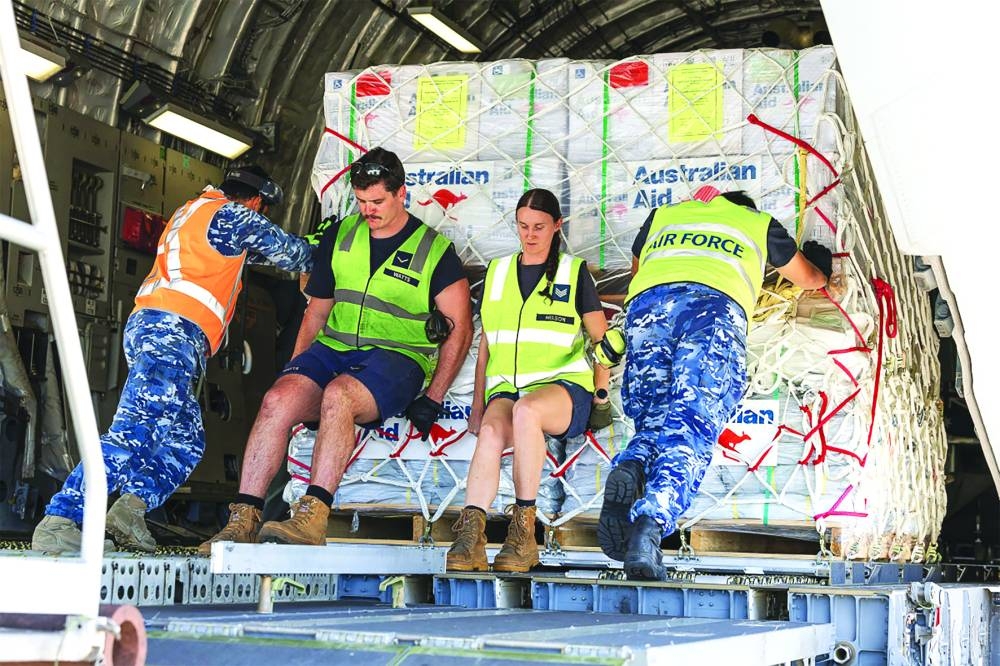 
Royal Australian Air Force C-17A Globemaster III bound for Vanuatu from RAAF Base Amberley in Queensland. 