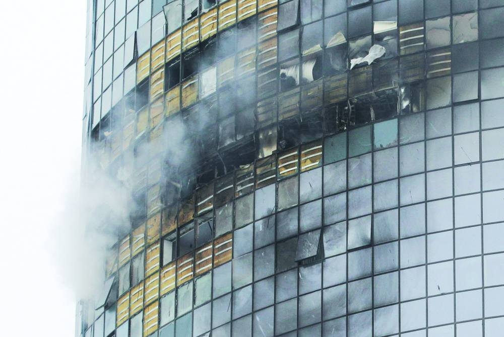 A view shows a damaged multi-storey residential building in Kazan following an alleged Ukrainian drone attack in the course of Russia-Ukraine conflict. (Reuters)