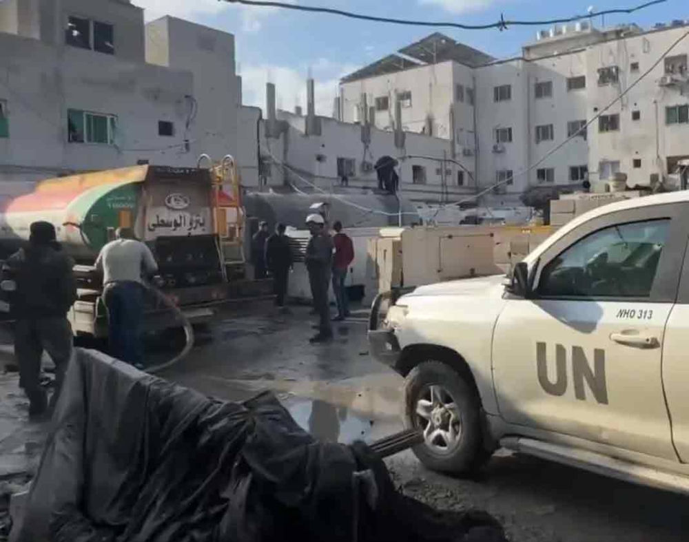 Scenes from around and inside Kamal Adwan hospital.