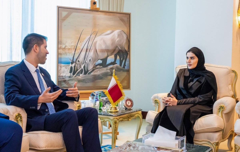 HE Minister of State for International Cooperation Maryam bint Ali bin Nasser Al Misnad meets with Paraguay  Ambassador Jose Rafael Aguero Avila.