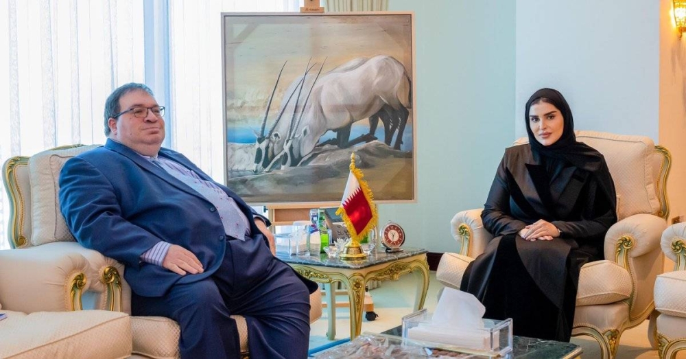 HE Minister of State for International Cooperation Maryam bint Ali bin Nasser Al Misnad meets with Cyprus Ambassador Andreas Nikolaides.