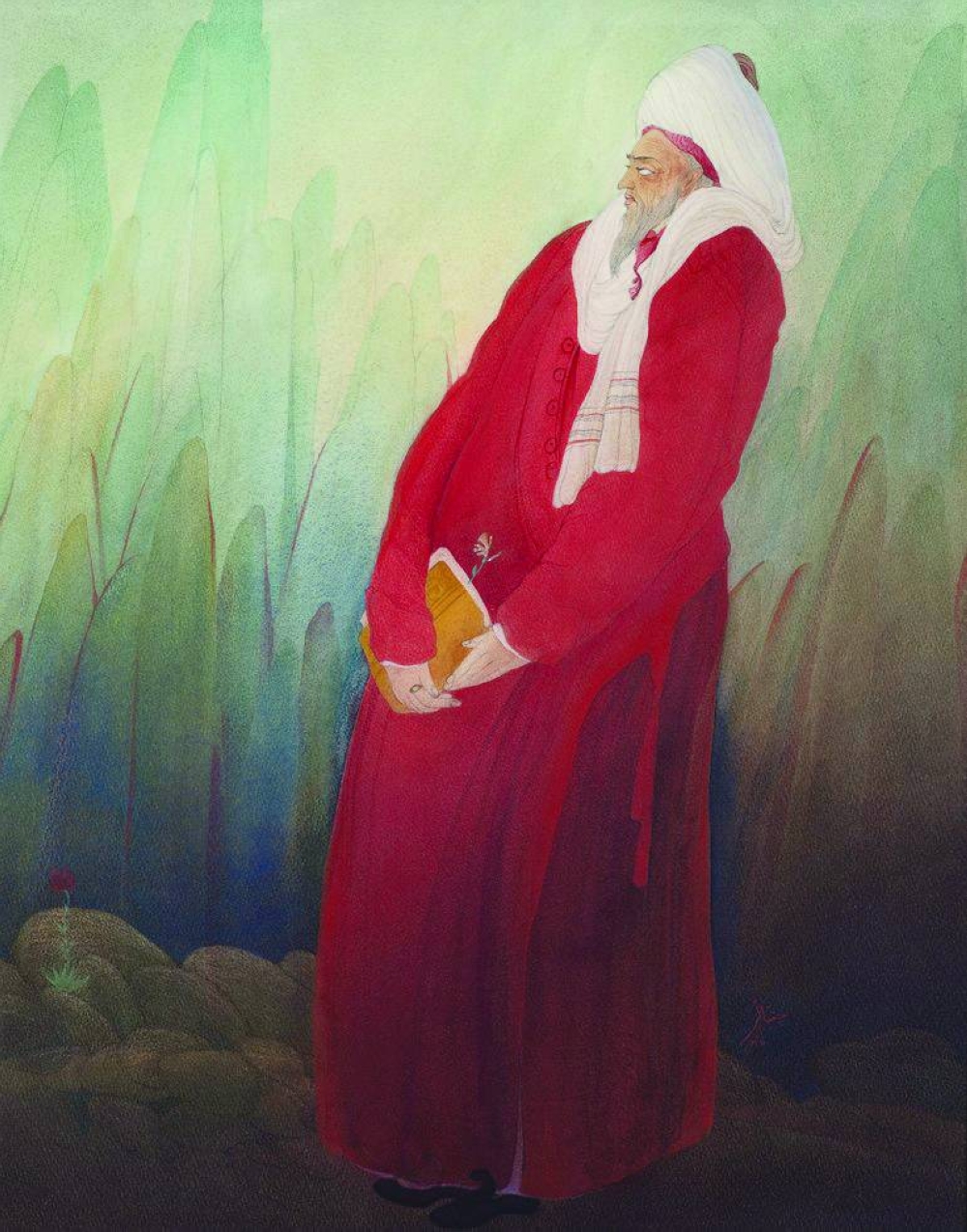 Abdur Rahman Chughtai, Untitled (circa 1960). Courtesy of Grosvenor Gallery, London, photograph Justin Piperger