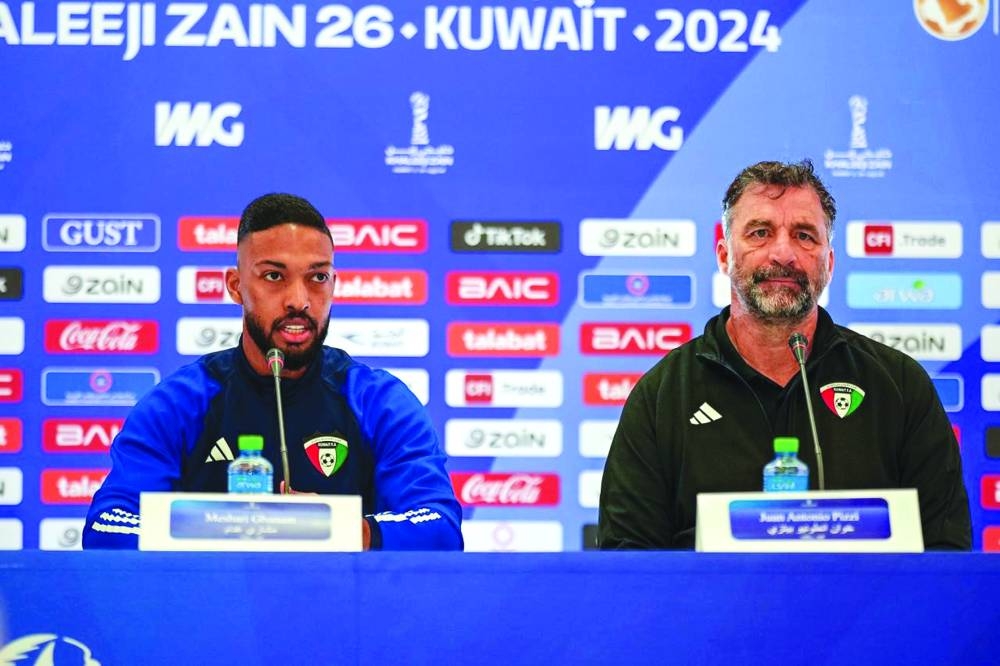 Kuwait’s head coach Juan Pizzi at a press conference on Thursday.