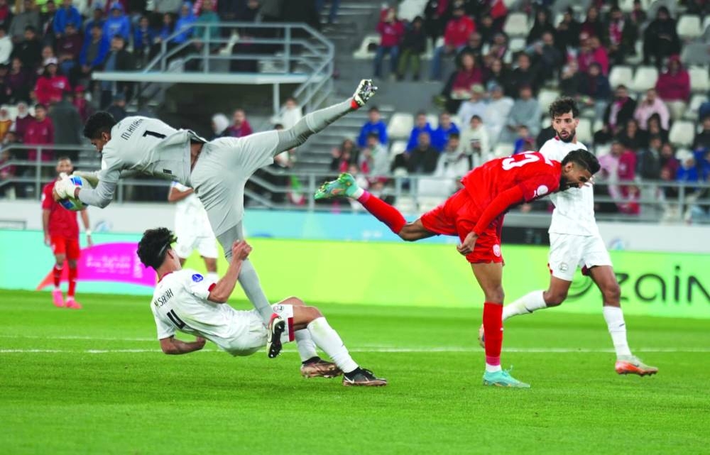 Action from the Bahrain-Yemen match at Jaber Al-Mubarak International Stadium on Saturday. Yemen won 2-1.
