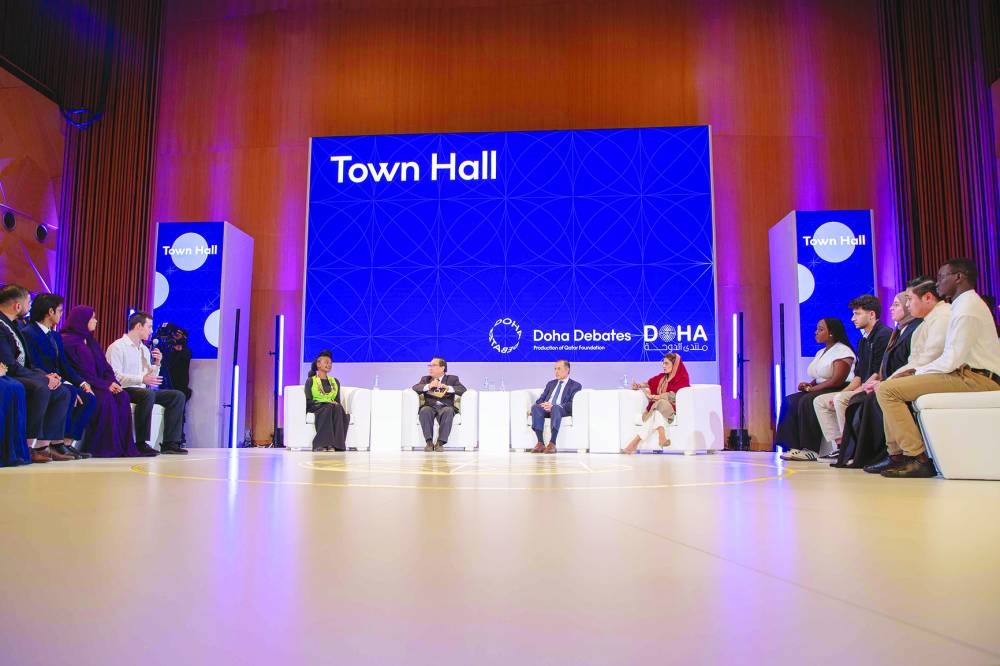The panelists at the town hall.