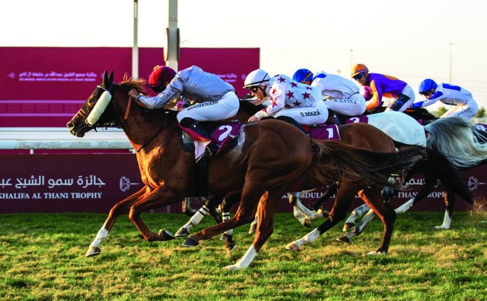 Jockey Faleh Bughanaim guided Al Mirage to a thrilling victory on Thursday.