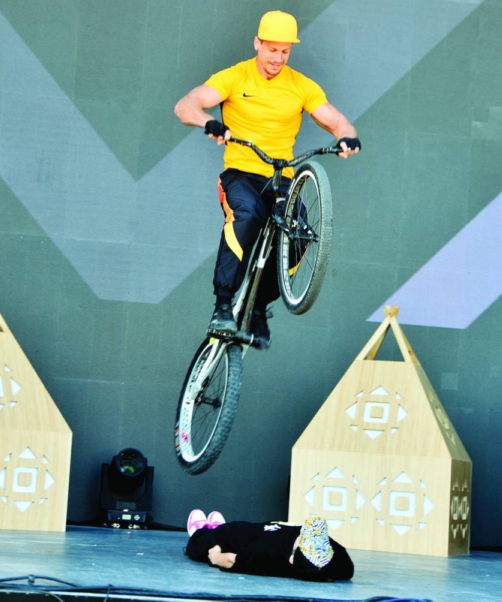 The event features various acrobats.  PICTURE: Shaji Kayamkulam