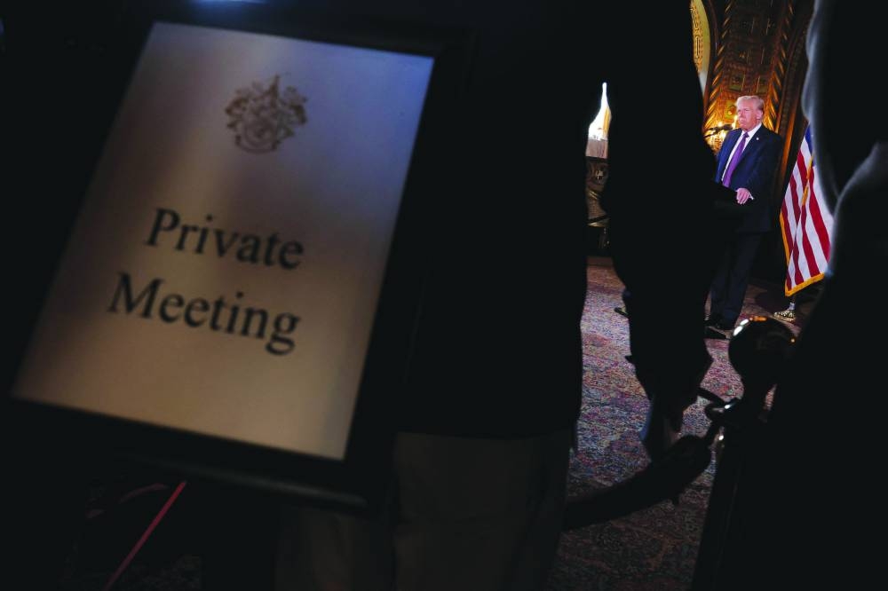Trump at Mar-a-Lago in Palm Beach. – Reuters