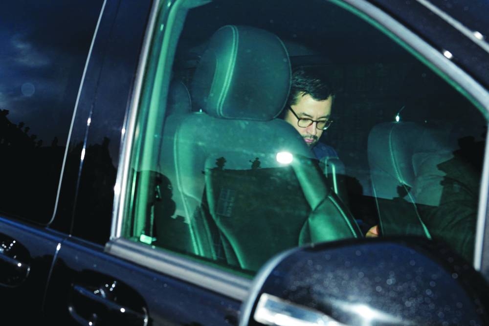 Greenland’s Prime Minister Mute Bourup Egede arrives in a van for a private visit to Denmark’s King Frederik X at Amalienborg Castle in Copenhagen. (Reuters)