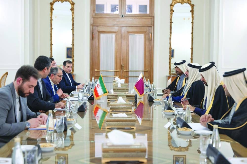 HE the Minister of State at the Ministry of Foreign Affairs, Dr Mohammed bin Abdulaziz bin Saleh al-Khulaifi, meets with Iranian Deputy Foreign Minister for Political Affairs Majid Takht Ravanchi. 