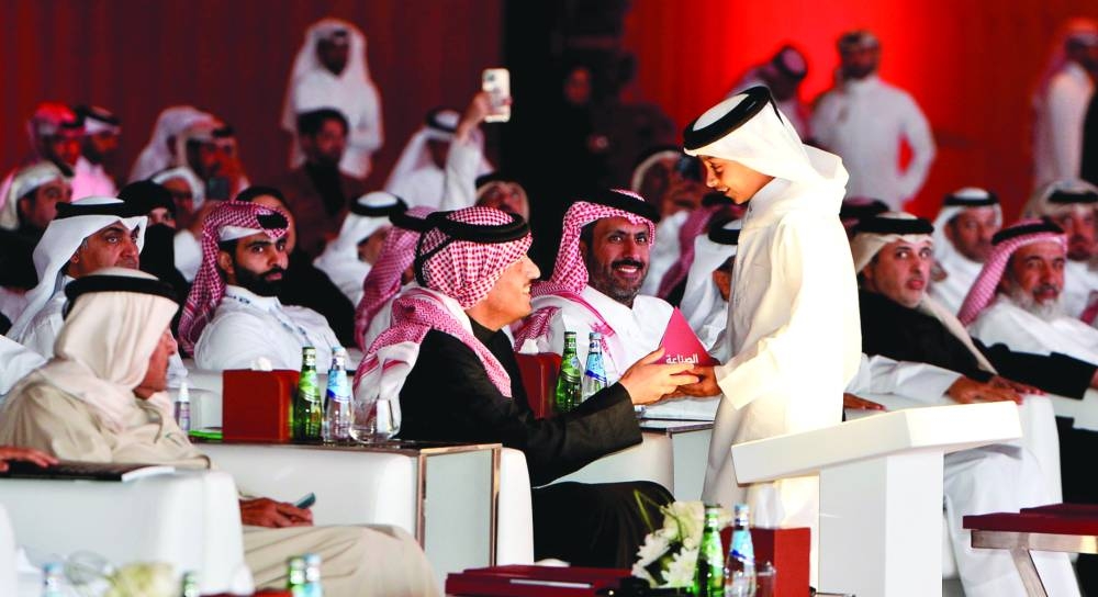 HE the Prime Minister and Minister of Foreign Affairs Sheikh Mohammed bin Abdulrahman bin Jassim al-Thani leading the official launch of the Ministry of Commerce and Industry's Strategy and the Qatar National Manufacturing Strategy 2024-2030 in the presence of Qatari ministers and top private sector officials in the country. PICTURE: Shaji Kayamkulam.