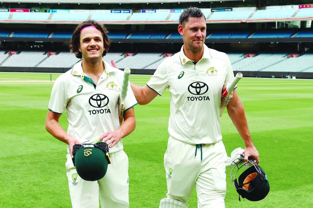 
Australian Test players Sam Konstas (left) and teammate Beau Webster seen in this 2024 file photo. Both players are set for their overseas Test tour with the Australian side that will head to Sri Lanka for a two-Test series later this month.  