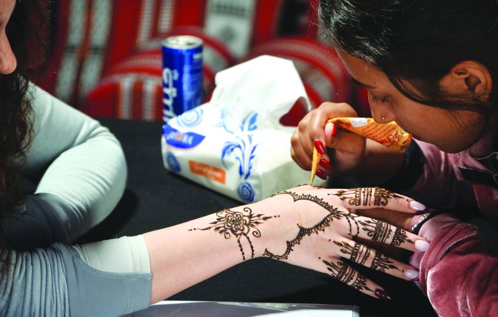 Visitors with artistic interests can take part in face painting, falconry demonstrations, and calligraphy sessions. PICTURE: Shaji Kayamkulam