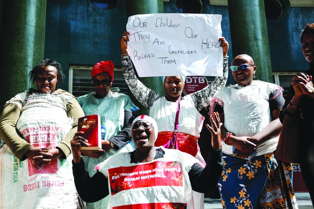
Kenyan women gather to demand the release of government critics whose abductions are unexplained in Nairobi early this month. (AFP) 