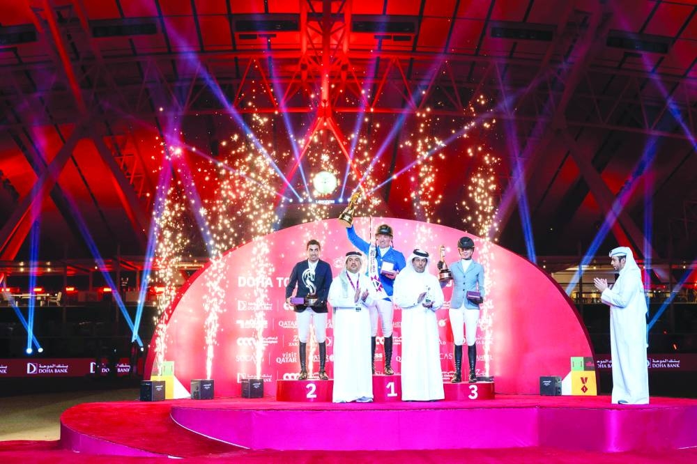 
CSI4*Grand Prix podium winners were crowned by Ahmed Jaber al-Mulla and Hamza al-Kuwari, members of the Doha Tour’s organising committee. 