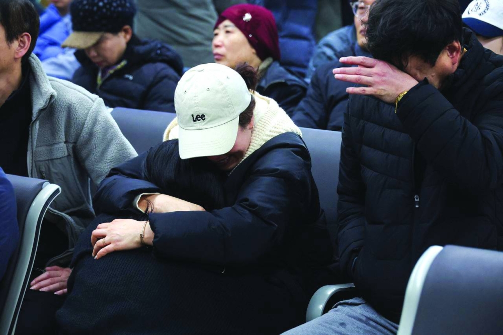 
Relatives of passengers that were on the plane react at Muan International Airport. (Reuters) 