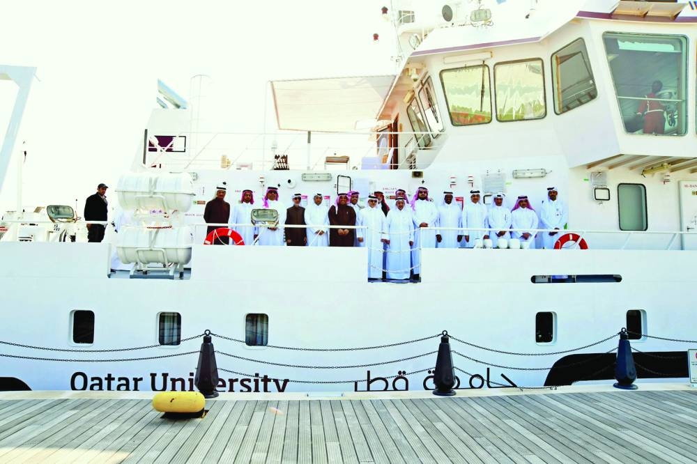 HE the Minister of Environment and Climate Change, Dr Abdullah bin Abdulaziz bin Turki al-Subaie visiting the marine research vessel 'Jenan'.