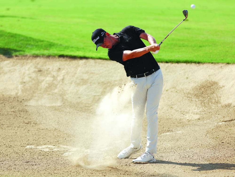 New Zealand’s Daniel Hillier in action during the third round of the Dubai Desert Classic on Saturday. (Reuters)