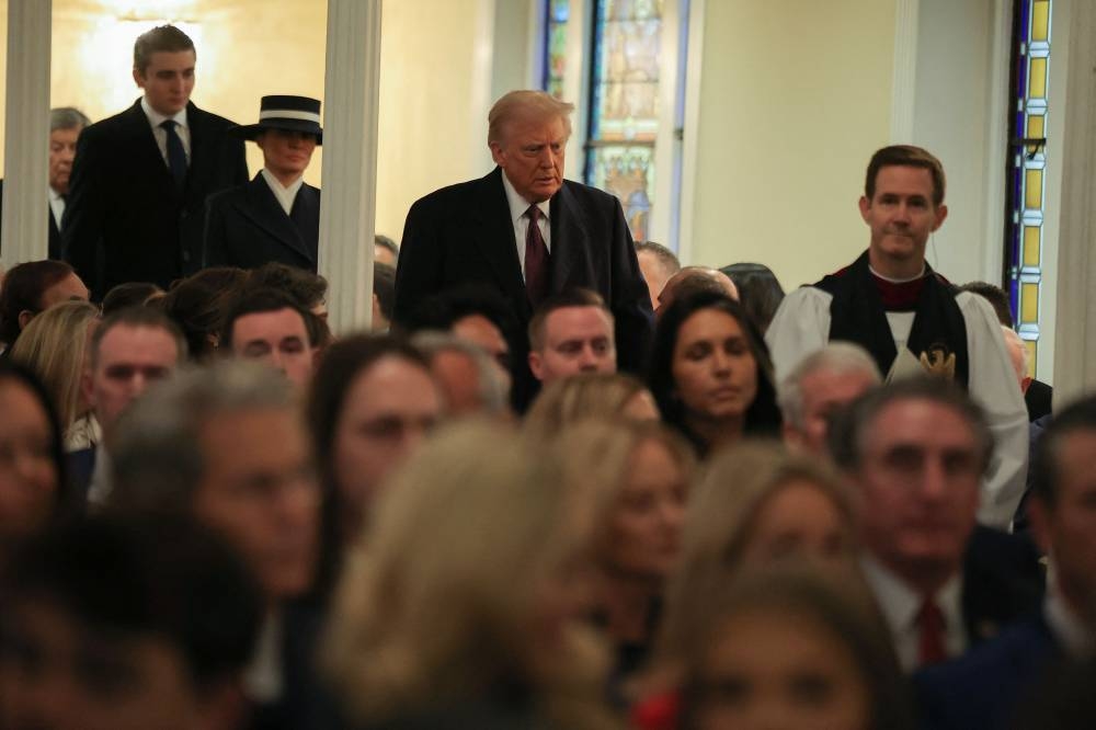 US President-elect Donald Trump attends a service at St. John's Church on the inauguration day of his second Presidential term in Washington, on Monday. REUTERS