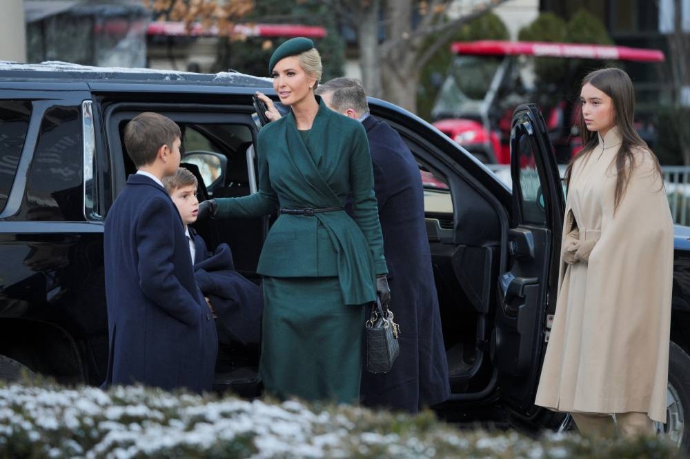 US President-elect Donald Trump's daughter Ivanka Trump arrives for a service at St. John's Church on Inauguration Day of Donald Trump's second presidential term in Washington, on Monday. REUTERS