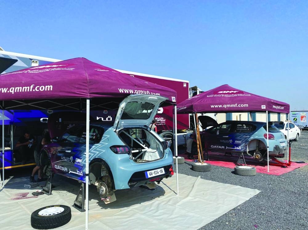 
Qatar Motor & Motorcycle Federation cars undergo final checks at Sohar in Oman. 