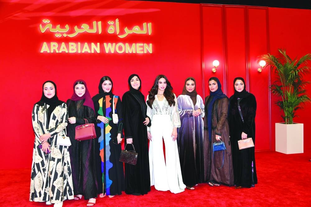 Qatar Chamber board member Ibtihaj al-Ahmadani, who is also chairperson of the Qatar Businesswomen Forum (QBWF), joining leading businesswomen and entrepreneurs from Qatar and other countries, along with Tamader al-Marri, director of Vogue Event Company.