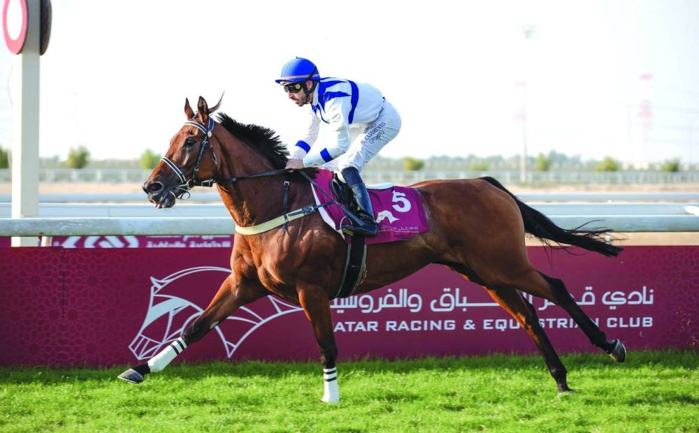 Marco Casamento leads Gold Fleece to the Keheilah Al Ajouz Cup victory on Wednesday.