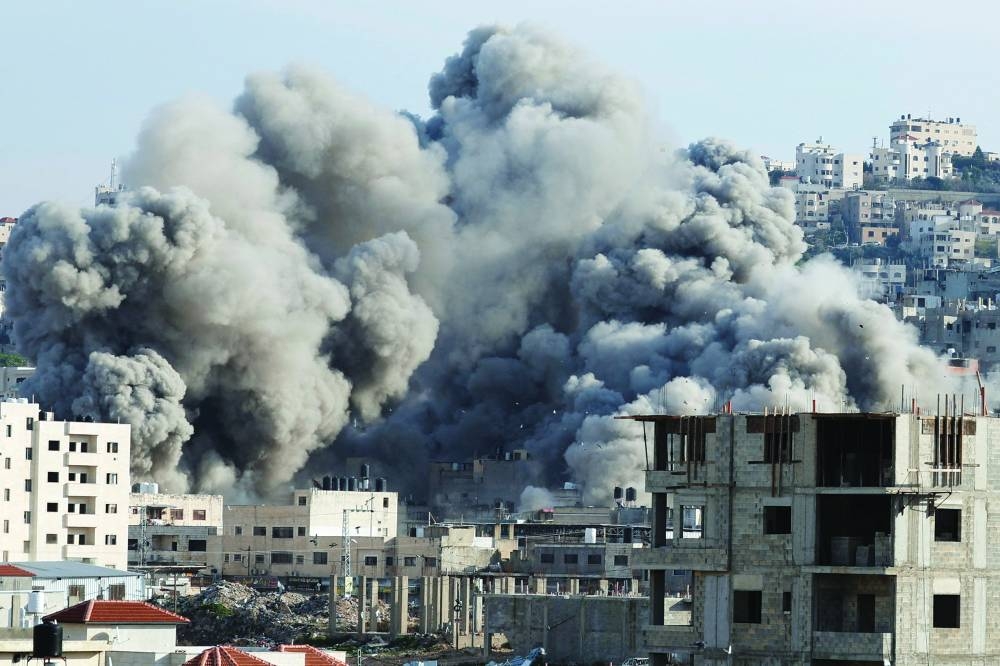 Smoke rises during an Israeli army operation in Jenin