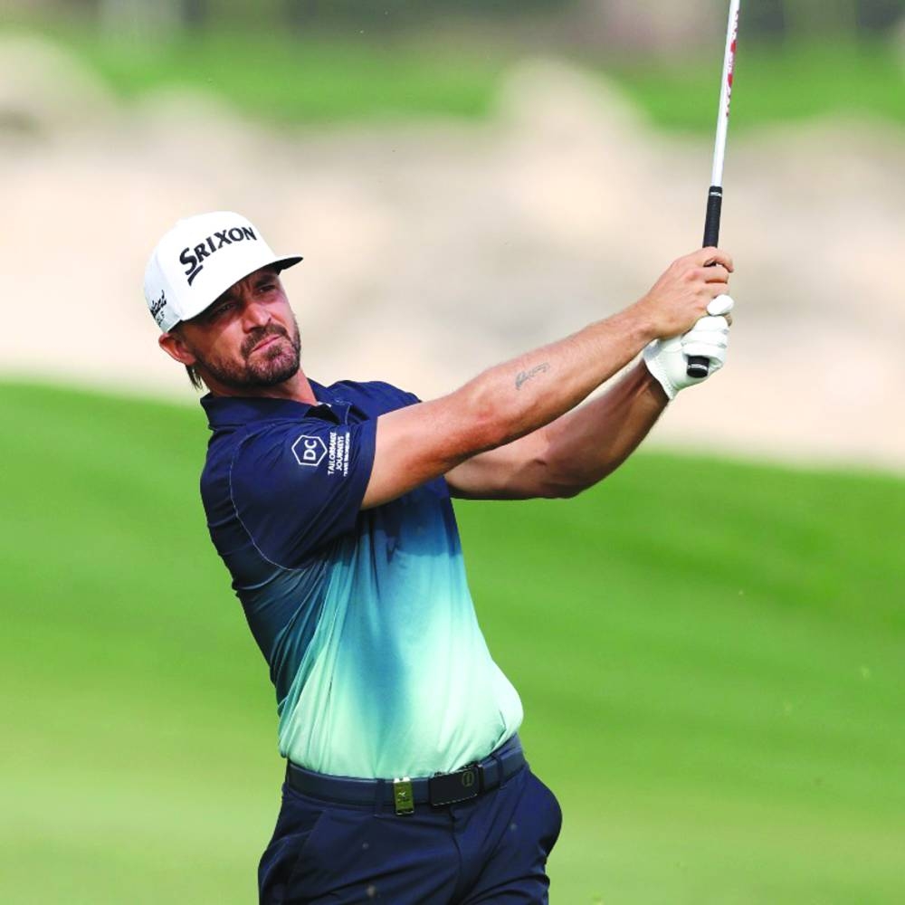 England’s Brandon Robinson-Thompson plays a shot on the first day of the Commercial Bank Qatar Masters at the Doha Golf Club in Doha on Thursday.