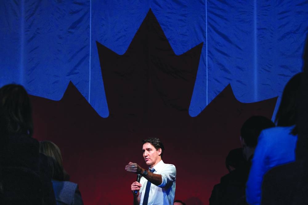 Canadian Prime Minister Justin Trudeau speaks to business and labour leaders on investment, trade and international markets amid the looming threat of U.S. protectionism in Toronto, Ontario, Canada, February 7, 2025.  REUTERS/Carlos Osorio