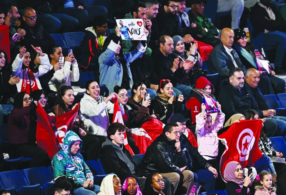
Fans cheer on Ons Jabeur during her first round match yesterday. 
