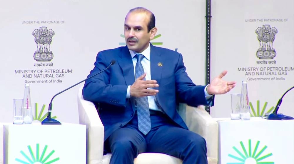 HE the Minister of State for Energy Affairs, Saad Sherida al-Kaabi speaks at opening Ministerial Plenary Session of India Energy Week 2025 in New Delhi