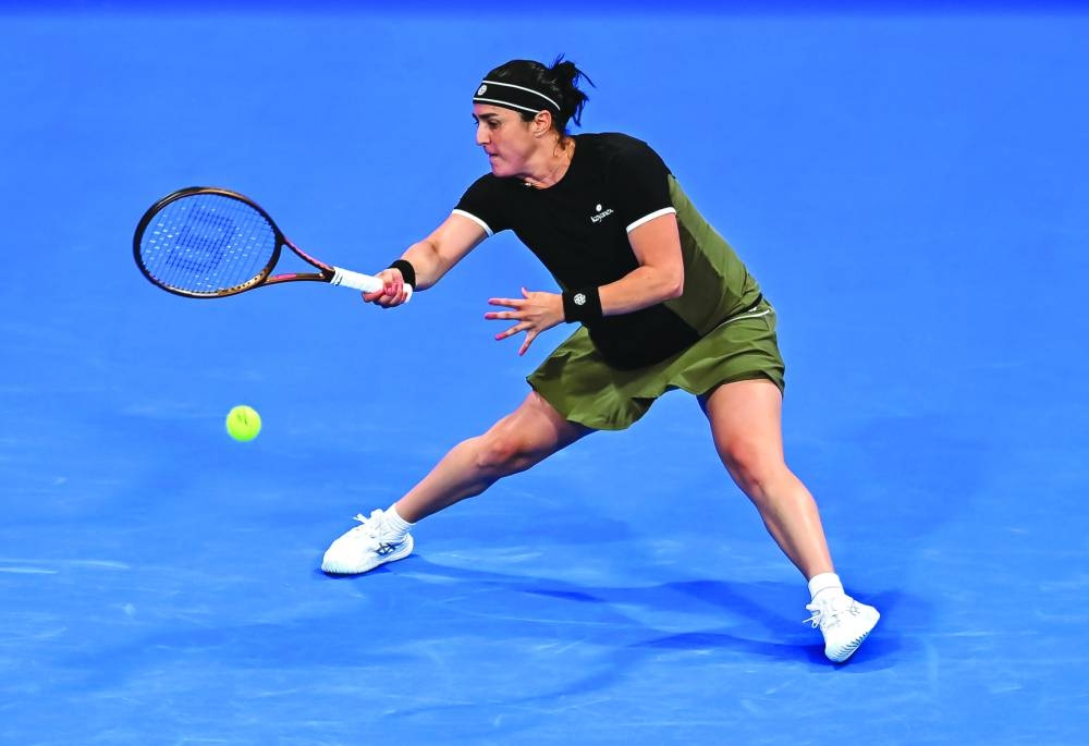 Ons Jabeur of Tunisia competes in her Round of 32 match against Qinwen Zheng of China in Doha on Tuesday. Picture: Noushad Thekkayil